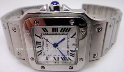 Stainless Steel Cartier Santos Men's Watch Quartz 31mm